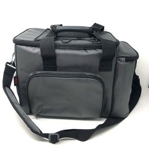 Large Reusable Lunch Cooler Bag Insulated Bag for Men, Women 15”x 8”x 10” Gray